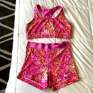 Pink Nike workout set